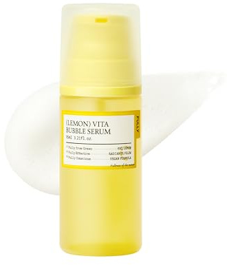 FULLY Lemon Vita Bubble Facial Serum, 69% Organic Jeju Lemon Water & Vitamin C, Instant Glow & Hydration, Niacinamide Glutathione For Radiance & Tone Refining, Vegan Korean Skincare, 3.21 Fl.Oz