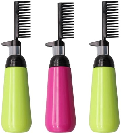Ipetboom Botella Aplicadora de Tinte para Cabello Peine 3 Piezas 130 Ml Plástico Ecológico para Uso Doméstico y Profesional Teñido Fácil y Uniforme Color Aleatorio