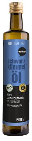 Wohltuer Bio Schwarzkümmelöl 500 ml | Schonend kaltgepresst, Rohkostqualität, Besonders mild, Aus der Allgäuer Ölmühle