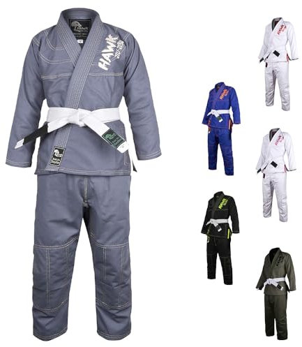 Brasilianischer Jiu Jitsu Gi Kinder BJJ Gi Kimonos leichter kostenloser weißer Gürtel, Grau, K0