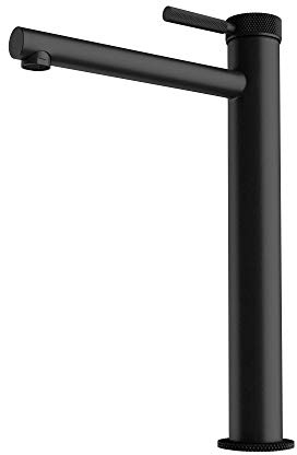 Mai & Mai Wasserhahn Bad Waschtischarmatur Schwarz matt 30,5 cm hoch | Einhebelmischer Badarmatur, Waschbeckenarmatur aus Messing, DIN Anschlüsse, WAO-7601