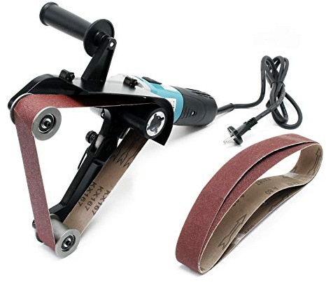 Wiltec Rohrbandschleifer mit 760 mm Schleifband, 1300 W Schleifmaschine zum Schleifen, Polieren u. Satinieren, Schleifgerät mit 3 Körnungen 80/100/120