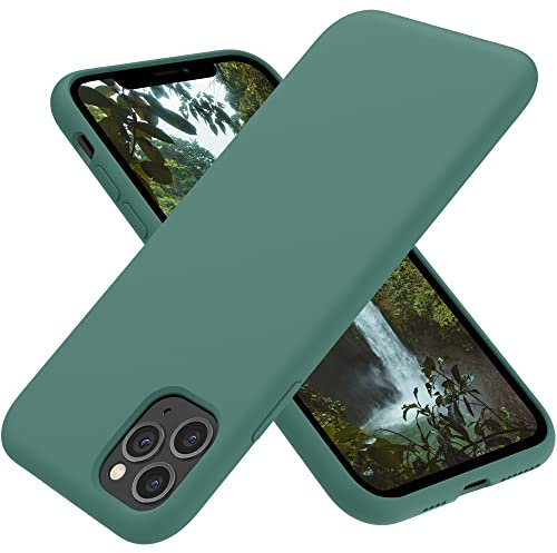 OTOFLY Compatible with iPhone 11 Pro Max Case,ultra slim fit iPhone case liquid silicone gel cover with full body protection anti-scratch shockproof case,Pine Green