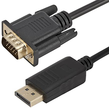 IXEVER DP DisplayPort auf VGA Kabel Adapter 1.8M, Vergoldet Full HD 1080p für TV Monitor