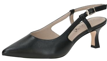 CAPRICE Slingpumps för damer av läder spets, Svart nappa, 37 EU