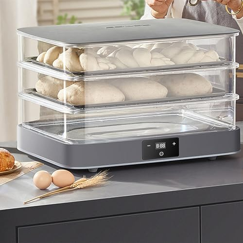 Electric Bread Dough Proofer Machine with Adjustable Temperature and Timing - 40L Bread Proofing Box for Home Baking - Automatic Humidity Control and Even Fermentation
