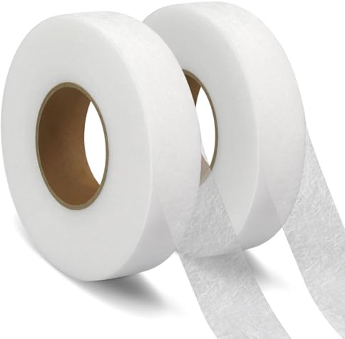 EYVRPAU 2 pezzi nastro per orlo a ferro da stiro bianco, larghezza 20 mm nastro per orlo a ferro da stiro Nastro di cucitura impermeabile per unire tessuti, pantaloni, tende e indumenti