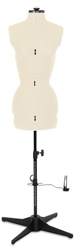 Schneiderpuppe Supa Fit Damen Gr. S (34-42), weiblicher Torso, Büste, verstellbare Drehregler, individuelle Anpassung an Hals, Taille, Brust, Hüfte (beige, S)