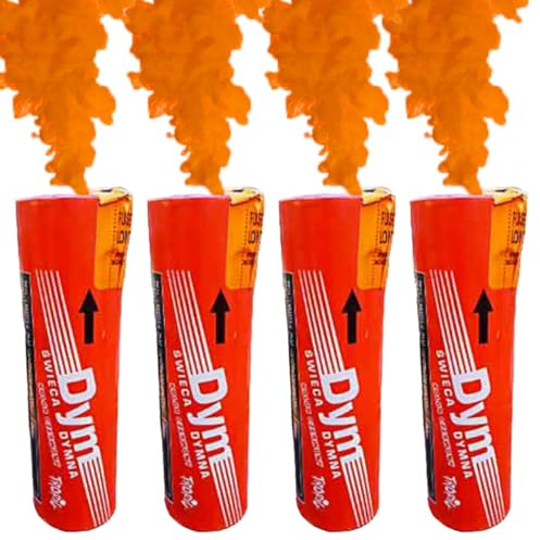 Lot de 4 Fumigènes 60 Secondes couleur Rouge- Déclenchement à Mèche, durée ±60 secondes, fumigene couleur à tenir en Main - fumigene à main - Catégorie F1 - Zenda Club®