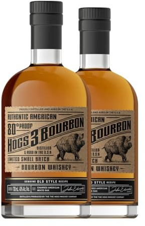 Whisky Bourbon Hogs 3 Reserva 70 cl (Caja de 2 Botellas de 70 cl)