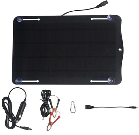 Caricatore di mantenimento solare - Mantenitore batteria solare portatile per auto, Kit caricabatterie pannello solare intelligente per auto, SUV e batteria di backup, Mantenitore batteria solare 12V