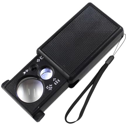 1 StüCke Juwelier Lupe, 30x 60x Juweliere Lupe Mit UV Und Led, Faltbare Lupe, Taschenlupe FüR Edelsteine Schmuck, Briefmarken, AntiquitäTen, Dieses Produkt Bringt Keine Batterie Mit Sich