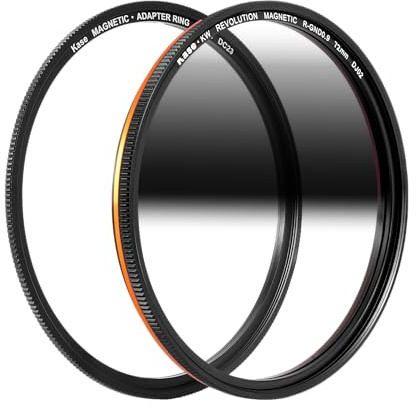 Kase Wolverine Revolution Magnetic Reverse Grad ND8 3 Stop Shockproof Tempered Optical Glass Sunset Filter & Adapter (72mm)