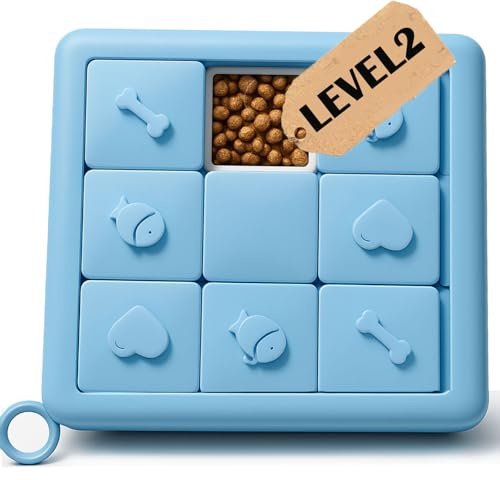 YEPPUPPY Hunde Denkspielzeug – Intelligentes Puzzle für Nasenarbeit & Beschäftigung, Welpenspielzeug ab 2 Stufen, robust & interaktiv, Geduldsspiel, Geschenk für Hunde (Bluesquare)