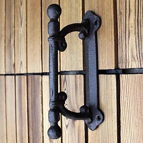 GTPBAO Llamador Puerta Manija De Puerta De Hierro Fundido Macizo, Estilo Rústico, Manijas para Puertas De Granero De Garaje, para Interior O Exterior, Estilo Rústico