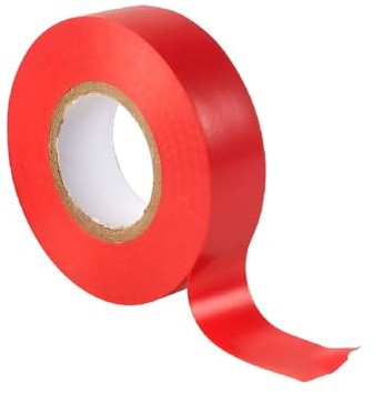 TERF® 1 paquete de cinta eléctrica roja de 19 mm x 20 m (66 pies), cinta aislante de PVC autoadhesiva fuerte para aislar, reparar, proteger cables eléctricos y amplio uso de cinta de sellado