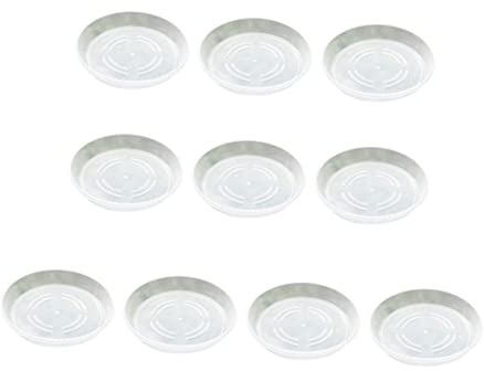 Warmhm Sottovaso Trasparente in Resina per Vasi per Piante, 10 Pezzi, Fondo Antiscivolo per Balcone e Giardino, per Proteggere Superfici
