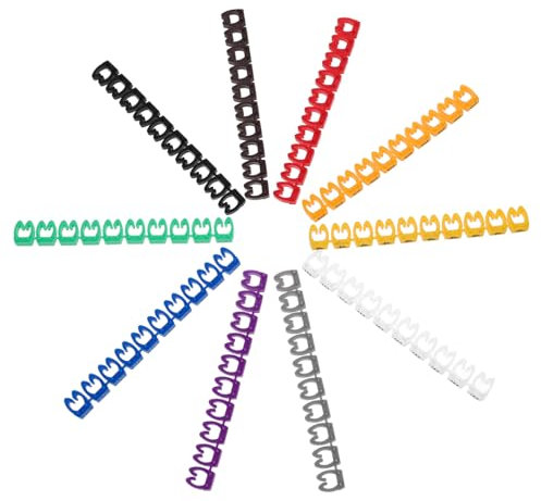 VILLCASE 100 Marcatura 0-9 in Plastica Colorata Per Elettrici Marcatori Per Clip Etichette Autoadesive in Casa e