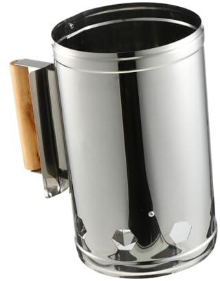 SUPVOX Cheminée D'allumage pour Barbecue Extérieur Poignée en Bois Résistante à La Chaleur, Acier Inoxydable, Allume-feu Rapide pour Cuisson en Plein Air, Accessoire Solide Et Sûr