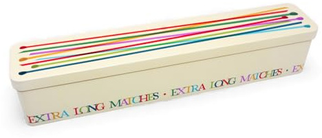 TINIT Extra Long Match Tin | Matchsticks - Storage Box Matches Firelighter Gift Storage Funky Unique Present Birthday Christmas Home Birthday Housewarming Aesthetic Kitchen Decor | Matchsticks