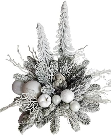 Weihnachtsgesteck + Ein Vögelchen in einem Schlitten Adventdekoration Kamingesteck, Weihnachtsgeschenk, Weihnachtsdeko Weihnachtsblumen Dekor, Tischgesteck, Winterdekor,Advent weiss silber