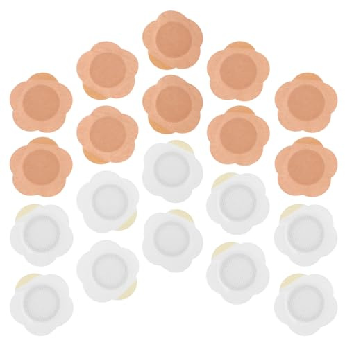 Mipcase Patchs Auto-Adhésifs à L’Huile de 40 Pcs – 7X7 CM Blanc Beige Bandages Portables pour Nombril Genoux et Dos Anti-Fuite Soin Corporel et Discret