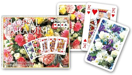 Piatnik 2298 - Kartenspiel Blumenparadies, 2 x 55 Blatt, rosa