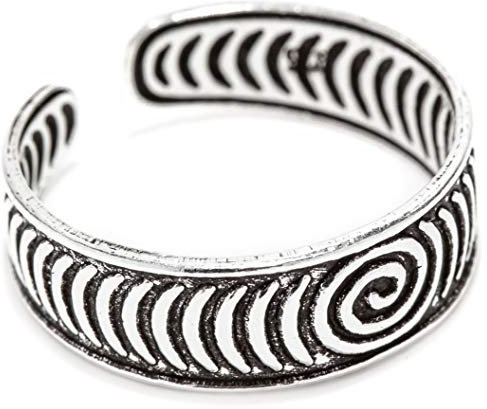 WINDALF Vintage Zehenring CARIZA 5 mm Lebensspiralen Midi Ring Bohemia Fußring Sommerschmuck 925 Sterlingsilber