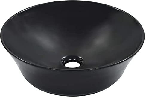 vidaXL Waschbecken 41 x 12,5 cm Keramik Schwarz