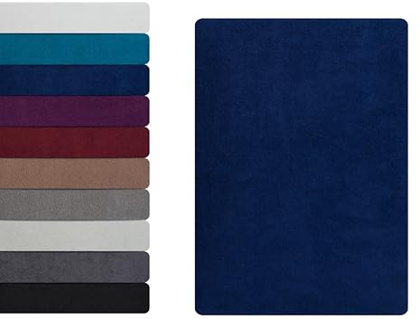 Hometex Premium Textiles Frottee Spannbettlaken Spannbetttuch 140-160 x 200 cm, Bettlaken 80% Baumwolle - 20% Polyester, Kuschelig Weich und Warm, Matratzen bis 23-25 cm, Oeko-TEX Made IN Green, Navy