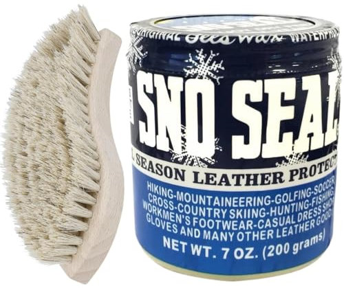 Sno-Seal Leder Wax Imprägniermittel Pflegmittel + Bürste (200g)