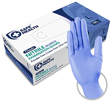 Safe Health Nitrilhandschuhe Größe L Blueple,100 stück, Violett Blau Nitril Pulverfrei Latexfrei, Lebensmittel Handschuhe Einweghandschuhe Einmalhandschuhe