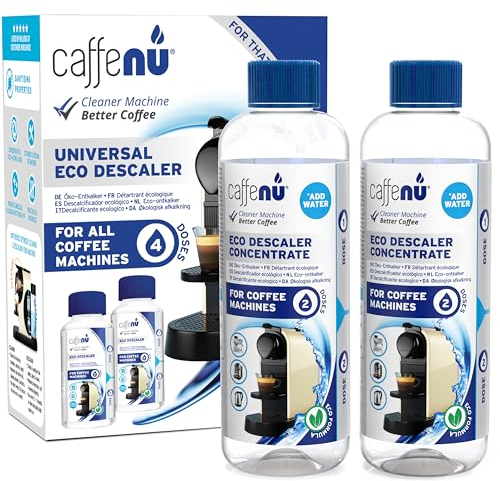 Universal Coffee Machine Descaler Kit 400ml Compatible with Nespresso, Dolce Gusto, Melitta and Gaggia. Removes Limescale and Provides Hotter Coffee. 4 Uses