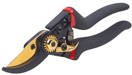 Meister Gartenschere mit Bypass-Klinge - Titan-Legierung & Antihaft-Beschichtung - Geeignet für weiches Gehölz & Frischholz - Für präzise Schnitte / Rosenschere / Bypass-Schere / 9719010