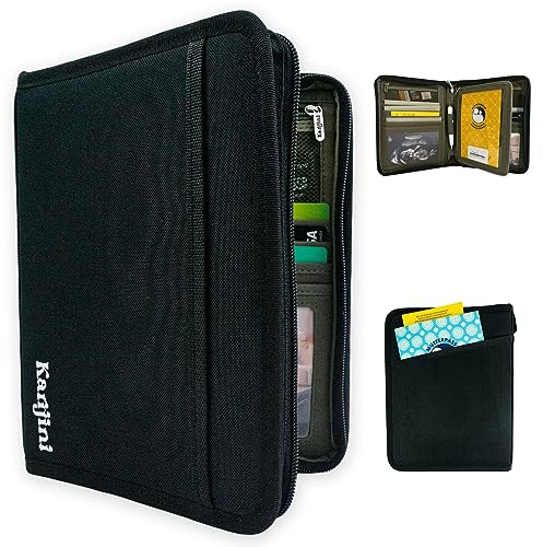 Karijini® U-Heft Organizer XXL | Reisepass Tasche | Ausweismappe | Mutterpass Organizer | Reiseunterlagen Organizer für Damen & Herren mit 25 Fächern für Ausweise, Fotos, Dokumente, Mutterpass