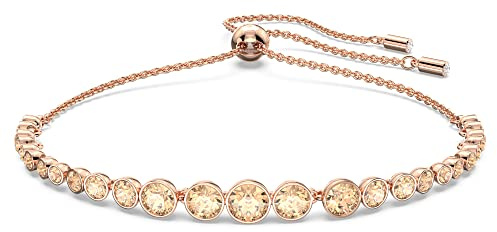 Swarovski Emily bracelet, Mixed round cuts, Pink, Rose gold-tone plated
