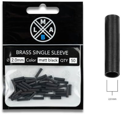 LMAB Klemmhülsen 50 Stück 0,8 bis 2 mm, Quetschhülsen für Stahlvorfächer selber Machen, Fluorocarbon Vorfach Angelhülsen, 9,5 mm lang