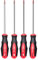 Set di 4 cacciaviti Torx con punta magnetica, 4 cacciaviti a stella Torx, T20, T25, T27, T30, punta rossa, lucido, acciaio S2