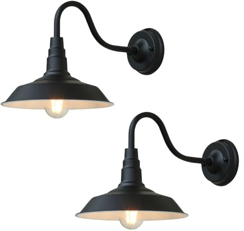 Moddeny 2 Stück Retro-Außenwandleuchte, IP54, wasserdicht, Veranda-Wandleuchte, Vintage, rostfrei, Eisen, Außenwandleuchte, Wandmontage, Bauernhaus-Außenwandleuchte, antike Laterne für Veranda, Garage