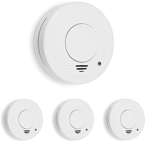 Smartwares TÜV geprüfter Rauchmelder/Feuermelder, DIN EN 14604 Zertifiziert, RM250, 4er Pack