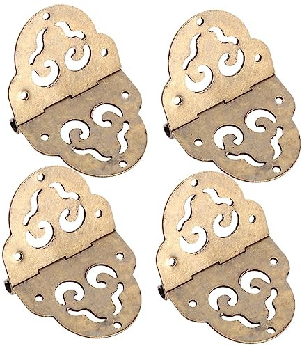 jojofuny 4stücke Mini Holzkastenscharniere Aus Kupfer Für Schmuckschatullen Und Diy-projekte Robuste Und Rostfreie Mini-scharniere Mit Ausgehöhltem Design Für Kleine Holzkisten