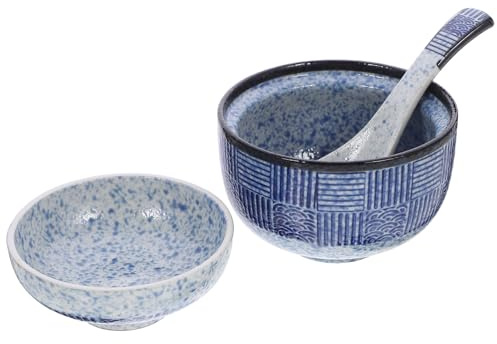 HOLIDYOYO Ciotola Giapponese in Ceramica Per Zuppa Miso E Riso Con Coperchio - Design Creativo Per Casa E Ristoranti Perfetta Per Buffet E Cucina