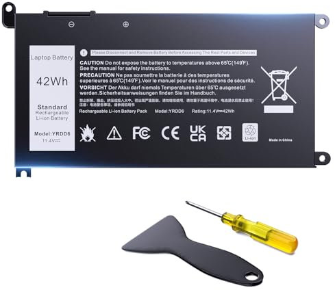 OILLvi YRDD6 1VX1H Battery Replacement for Dell Inspiron 5482 5485 7586 3583 5491 5591 5481 5593 5584 3310 3493 3582 3584 3593 3793 5480 5581 5590 5493 5585 5594 5598 3501 Vostro 3491 VM732
