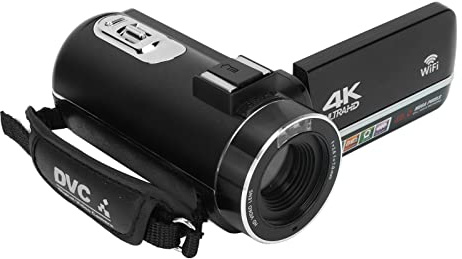 Plyisty Video Camera Camcorder, 4K 48MP Digital Camera Recorder with 3.0 Inch IPS Screen, with Blackout Hood, Microphone and Light Filler, WIFI Connection