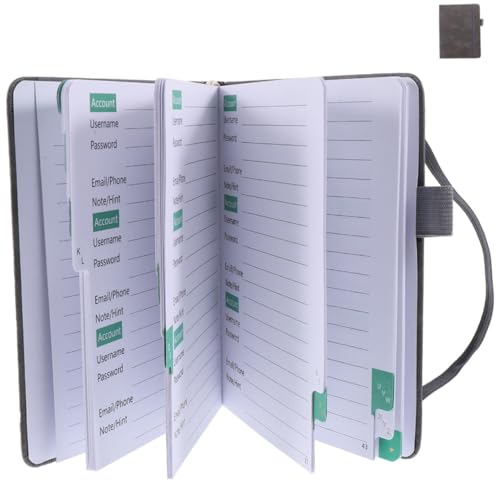CANIGHT Adressbuch Für Passwörter Und Handlich Für Telefonnummern Und Notizen Graues Design Leicht Und Platzsparend