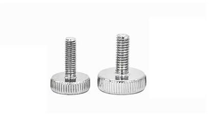 Voirrow 2 Stück M6 20 mm HD großer Flacher Kopf gerändelte Handdrehschrauben Schrauben Knopfschraube Einstellschraube Gewindenägel 304 Edelstahl GB835(M6x40mmxD20x6mm)