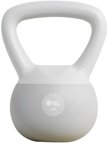 Kettlebell-Gewichte Weiches Fitnesstraining Für Anfänger Kugelhantel, Hantel Zur Körperformung Für Frauen, Mattierter Griff, Fitnessgerät(White-grey-4kg)