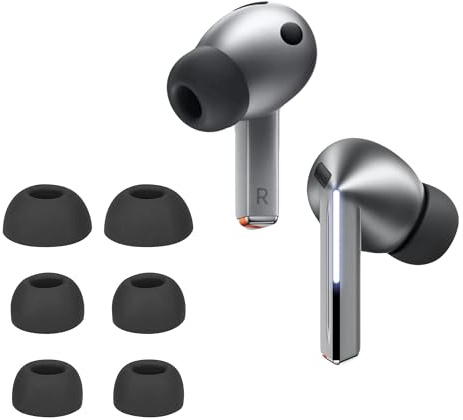 kwmobile 6x Auricolari di ricambio compatibile con Samsung Galaxy Buds 3 Pro Gommini sostitutivi in Silicone - 3 Misure - grigio
