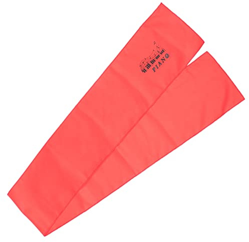Klaviaturabdeckung für Klavier 88 Tasten aus Polyester, Rot | Staubschutz für Piano Tastatur, Weiche Haptik, Schlichtes Zubehör für Flügel und E-piano