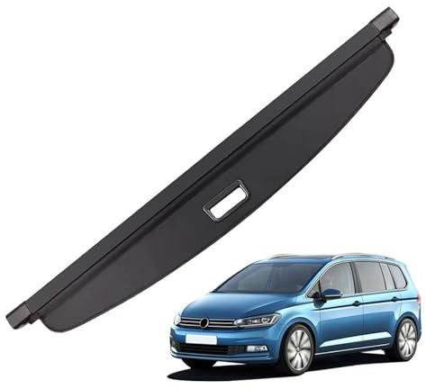 yinjieEUR Ausziehbare Kofferraumabdeckung Rollo für VW Touran 2016-2021,Laderaumabdeckung Cargo Cover,Schutz Abdeckung,Auto Zubehör,Kofferraum Vorhang,Gepäckraumabdeckung